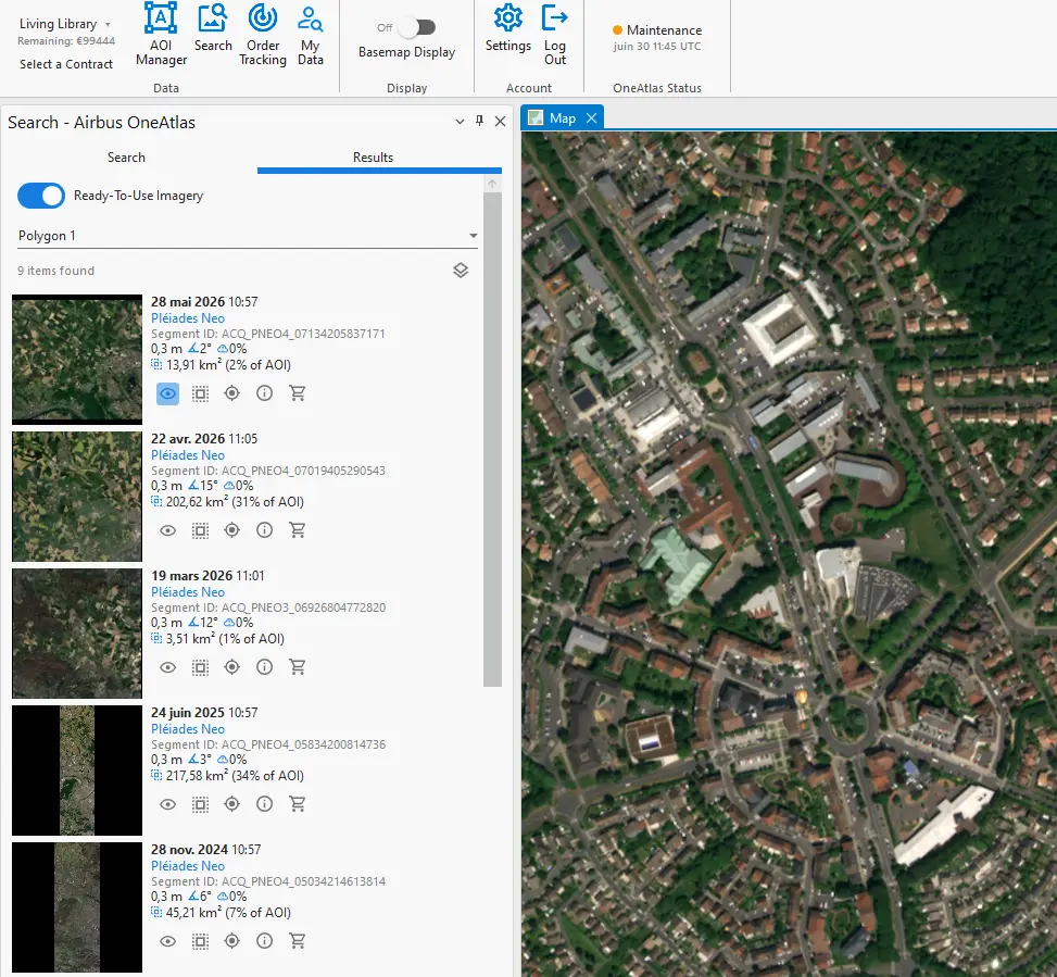 Figure 7 — A Pléiades Neo scene streamed at full resolution directly on the ArcGIS Pro map