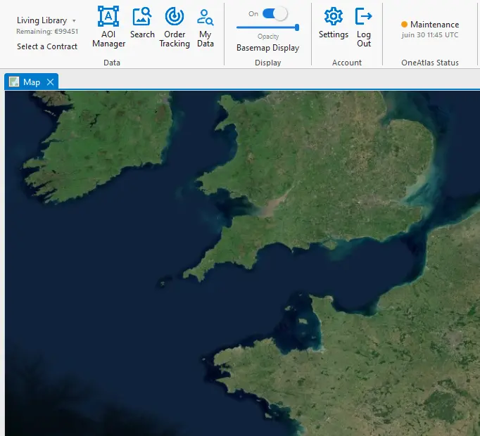 Figure 8 — OneAtlas Basemap Display switched on